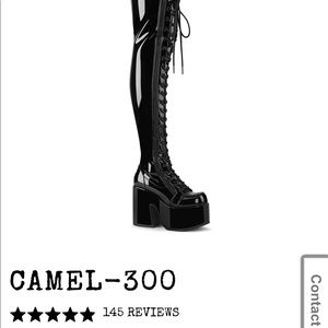 Black thigh high platform boots